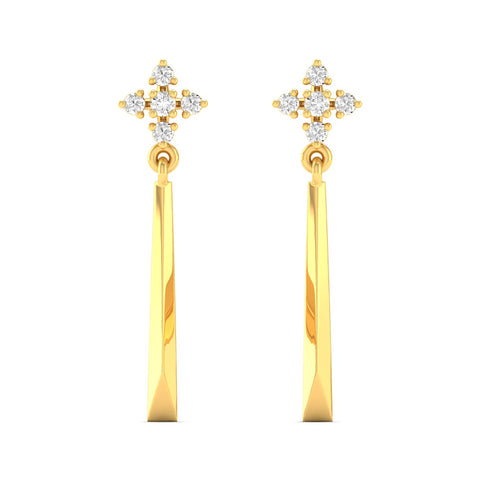 0.10 Ct Diamond Fashion Drop Earrings 9k Solid Gold