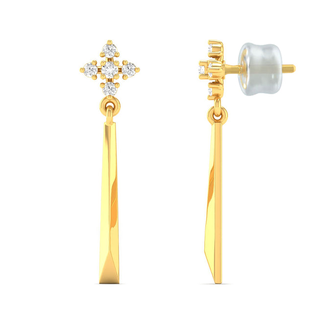 0.10 Ct Diamond Fashion Drop Earrings 9k Solid Gold