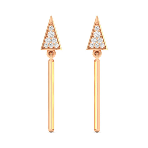 0.09 Ct Diamond Fashion Drop Earrings 9k Solid Gold