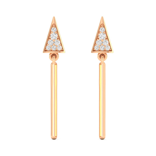 0.09 Ct Diamond Fashion Drop Earrings 9k Solid Gold