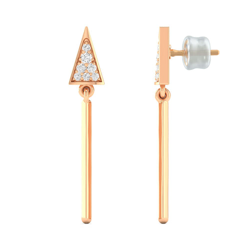 0.09 Ct Diamond Fashion Drop Earrings 9k Solid Gold