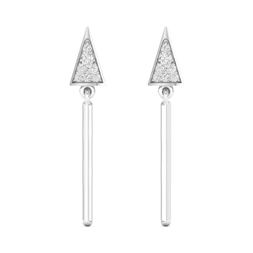 0.09 Ct Diamond Fashion Drop Earrings 9k Solid Gold