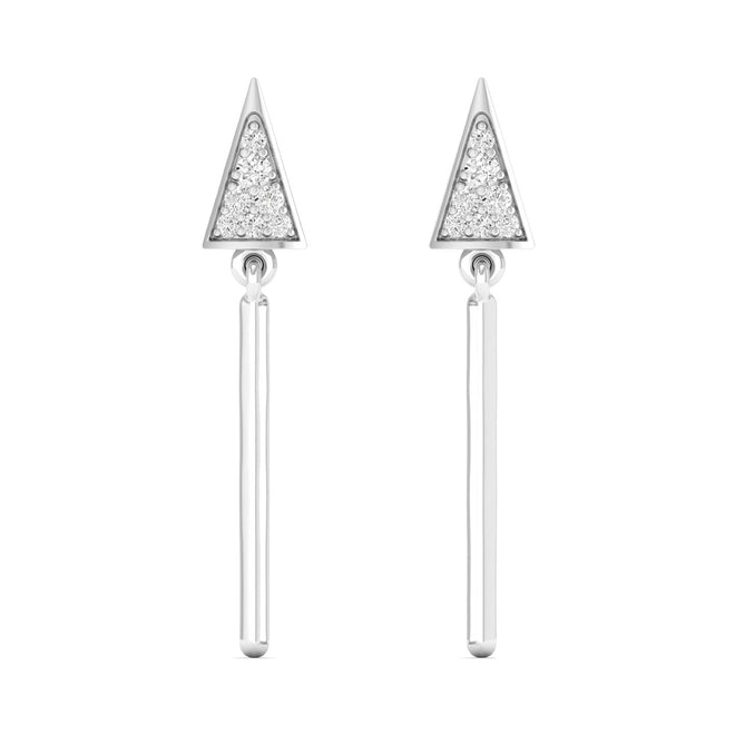 0.09 Ct Diamond Fashion Drop Earrings 9k Solid Gold