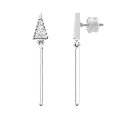 0.09 Ct Diamond Fashion Drop Earrings 9k Solid Gold