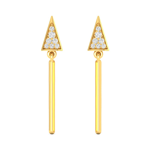 0.09 Ct Diamond Fashion Drop Earrings 9k Solid Gold