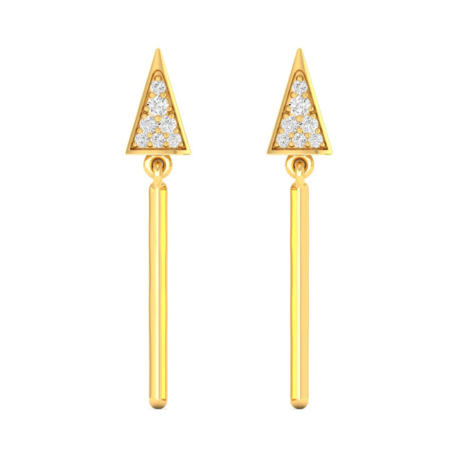 0.09 Ct Diamond Fashion Drop Earrings 9k Solid Gold