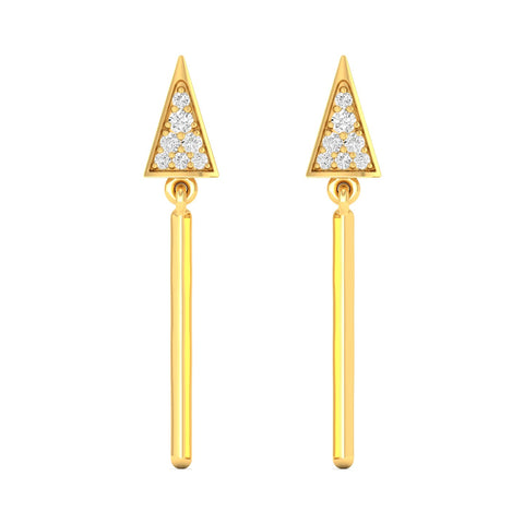 0.09 Ct Diamond Fashion Drop Earrings 9k Solid Gold