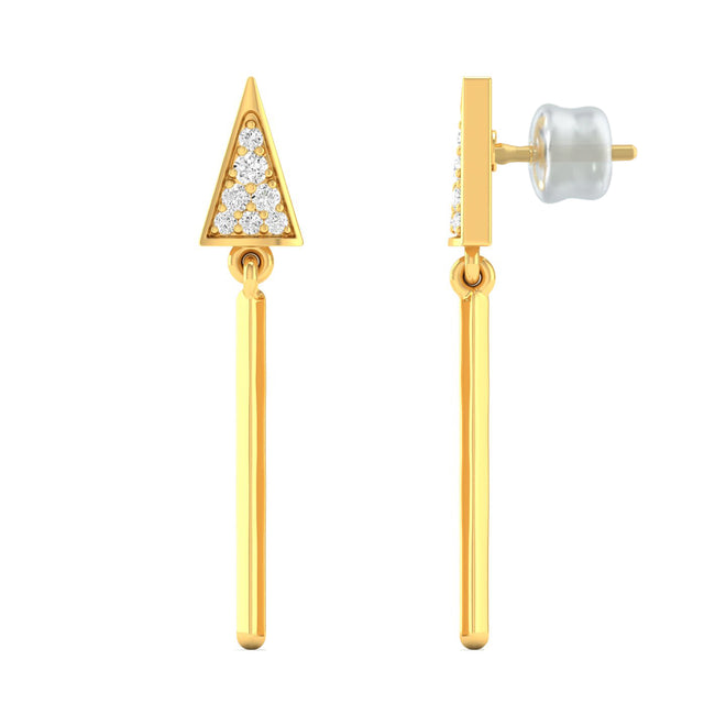 0.09 Ct Diamond Fashion Drop Earrings 9k Solid Gold