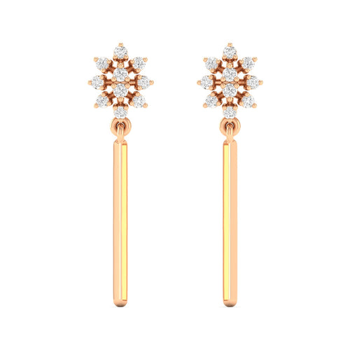 0.16 Ct Diamond Fashion Drop Earrings 9k Solid Gold