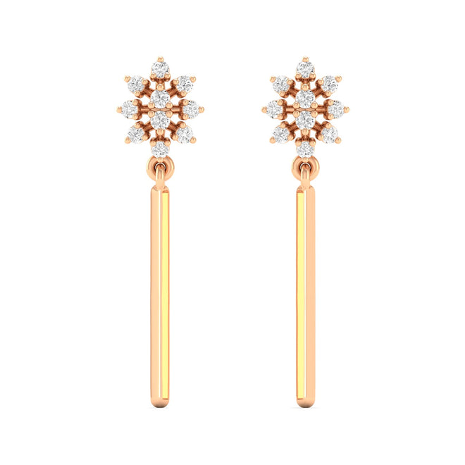 0.16 Ct Diamond Fashion Drop Earrings 9k Solid Gold