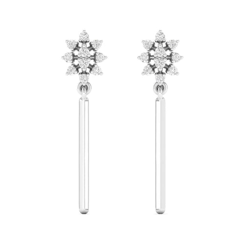 0.16 Ct Diamond Fashion Drop Earrings 9k Solid Gold