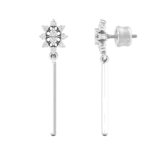 0.16 Ct Diamond Fashion Drop Earrings 9k Solid Gold