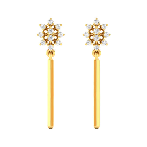 0.16 Ct Diamond Fashion Drop Earrings 9k Solid Gold