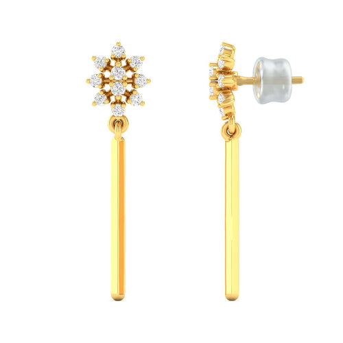0.16 Ct Diamond Fashion Drop Earrings 9k Solid Gold