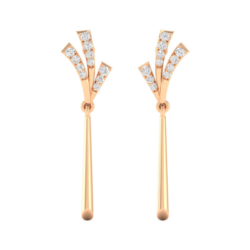0.16 Ct Diamond Fashion Drop Earrings 9k Solid Gold
