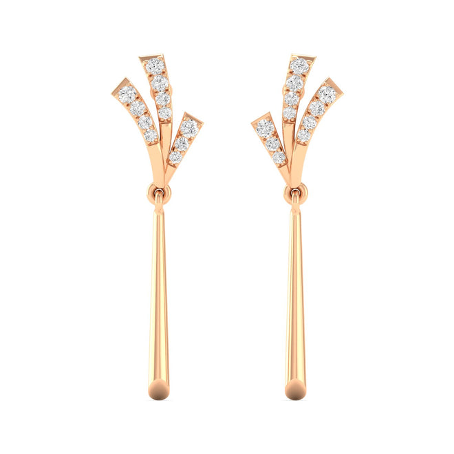 0.16 Ct Diamond Fashion Drop Earrings 9k Solid Gold