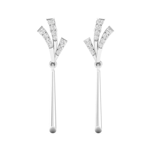 0.16 Ct Diamond Fashion Drop Earrings 9k Solid Gold