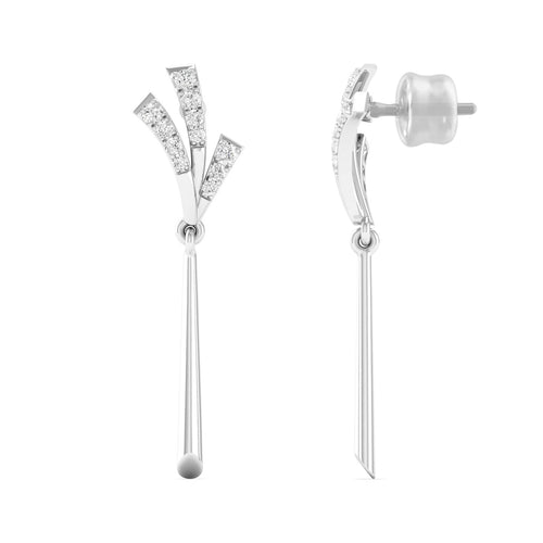 0.16 Ct Diamond Fashion Drop Earrings 9k Solid Gold