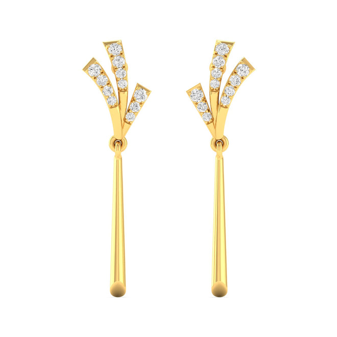 0.16 Ct Diamond Fashion Drop Earrings 9k Solid Gold