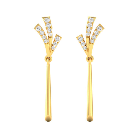 0.16 Ct Diamond Fashion Drop Earrings 9k Solid Gold