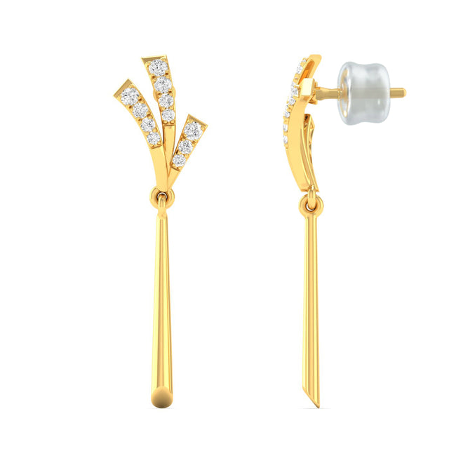 0.16 Ct Diamond Fashion Drop Earrings 9k Solid Gold