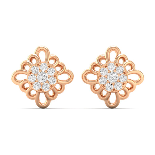 0.16 Ct Diamond Fashion Stud Earrings 9k Solid Gold