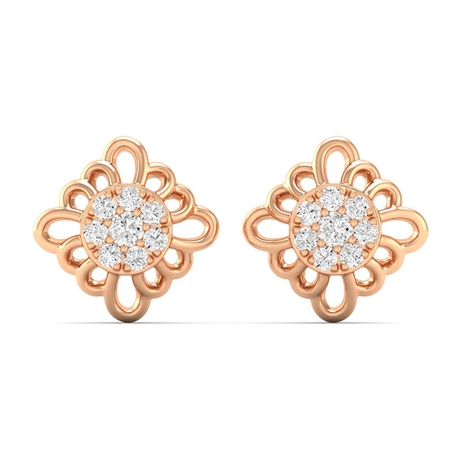 0.16 Ct Diamond Fashion Stud Earrings 9k Solid Gold