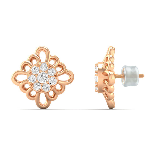 0.16 Ct Diamond Fashion Stud Earrings 9k Solid Gold