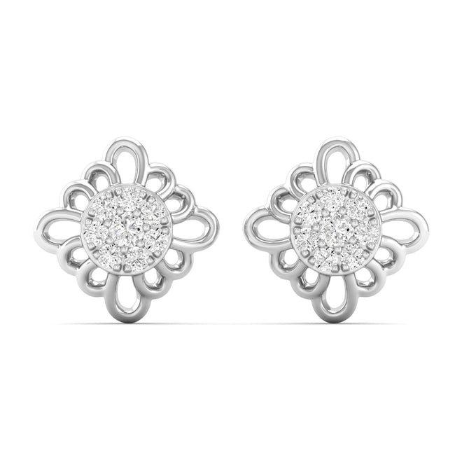 0.16 Ct Diamond Fashion Stud Earrings 9k Solid Gold