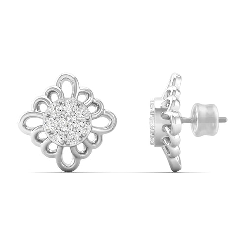 0.16 Ct Diamond Fashion Stud Earrings 9k Solid Gold