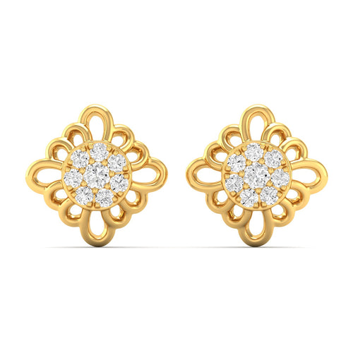 0.16 Ct Diamond Fashion Stud Earrings 9k Solid Gold
