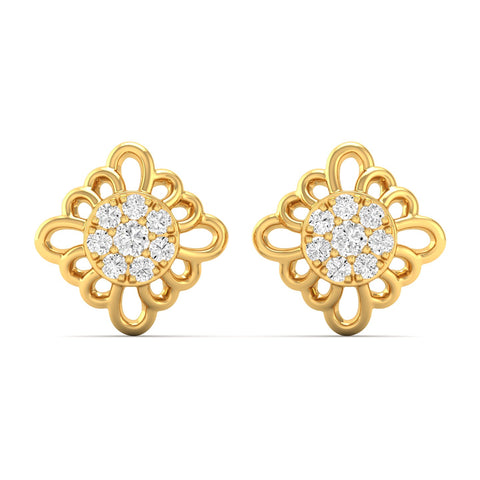 0.16 Ct Diamond Fashion Stud Earrings 9k Solid Gold
