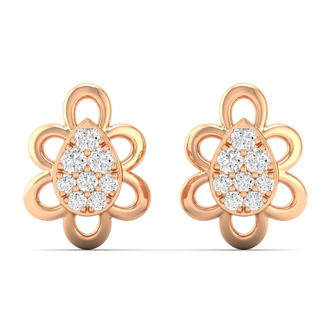 0.20 Ct Diamond Fashion Stud Earrings 9k Solid Gold