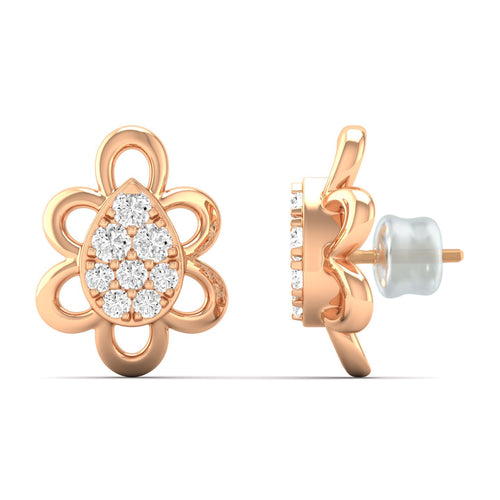 0.20 Ct Diamond Fashion Stud Earrings 9k Solid Gold