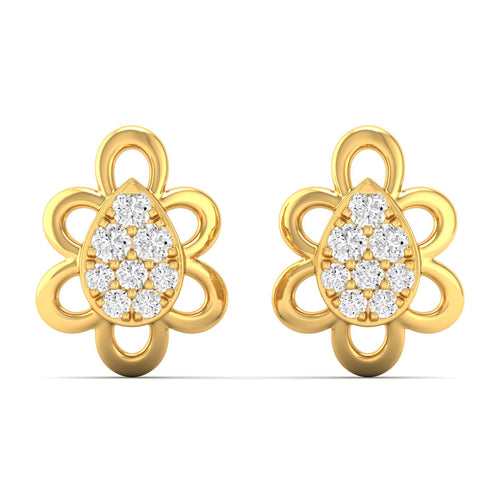 0.20 Ct Diamond Fashion Stud Earrings 9k Solid Gold