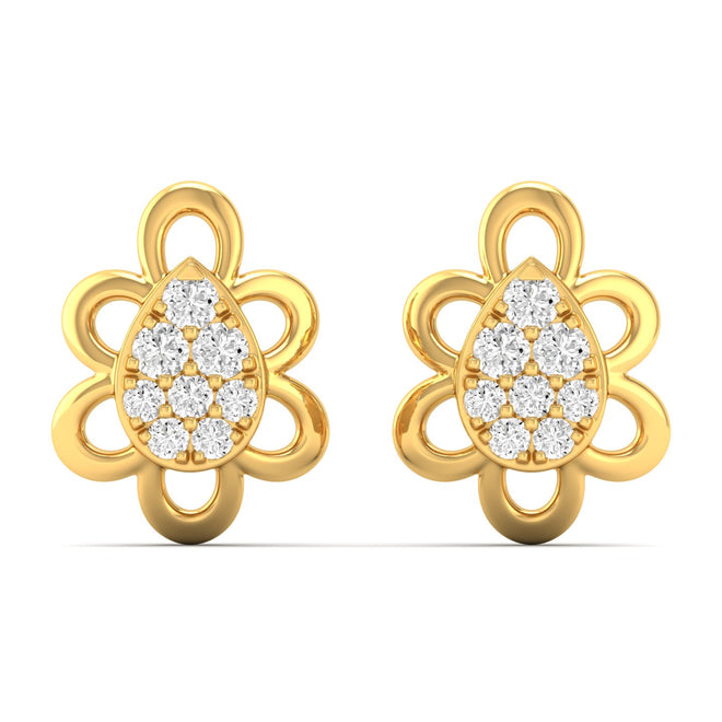 0.20 Ct Diamond Fashion Stud Earrings 9k Solid Gold