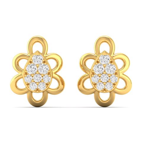 0.20 Ct Diamond Fashion Stud Earrings 9k Solid Gold