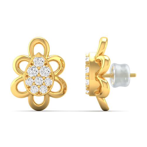 0.20 Ct Diamond Fashion Stud Earrings 9k Solid Gold