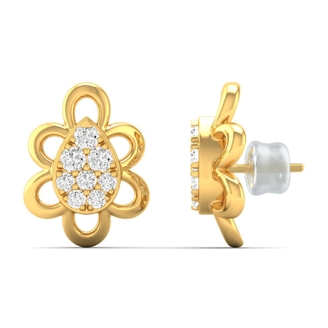0.20 Ct Diamond Fashion Stud Earrings 9k Solid Gold