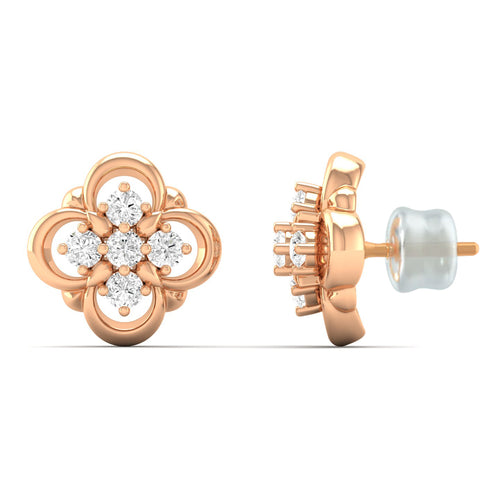 0.13 Ct Diamond Fashion Stud Earrings 9k Solid Gold
