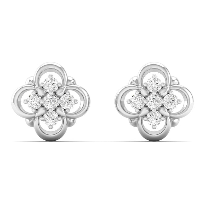 0.13 Ct Diamond Fashion Stud Earrings 9k Solid Gold