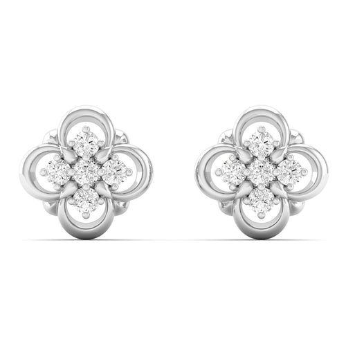 0.13 Ct Diamond Fashion Stud Earrings 9k Solid Gold