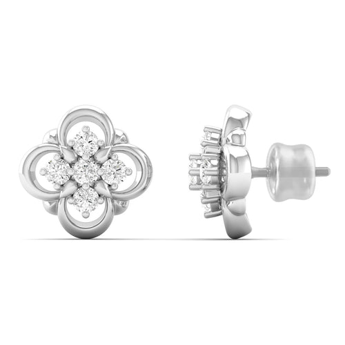0.13 Ct Diamond Fashion Stud Earrings 9k Solid Gold