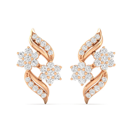 0.42 Ct Diamond Fashion Stud Earrings 9k Solid Gold
