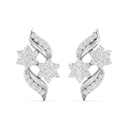 0.42 Ct Diamond Fashion Stud Earrings 9k Solid Gold