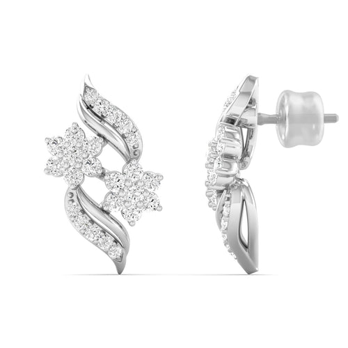 0.42 Ct Diamond Fashion Stud Earrings 9k Solid Gold
