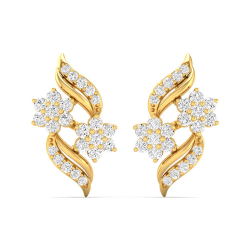 0.42 Ct Diamond Fashion Stud Earrings 9k Solid Gold