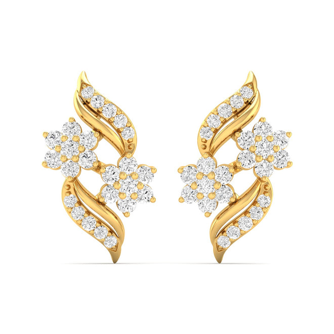 0.42 Ct Diamond Fashion Stud Earrings 9k Solid Gold