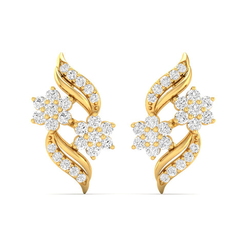 0.42 Ct Diamond Fashion Stud Earrings 9k Solid Gold