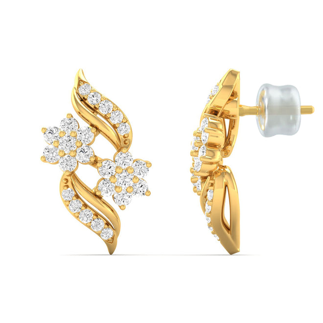 0.42 Ct Diamond Fashion Stud Earrings 9k Solid Gold